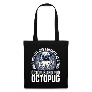 DAS LEBEN MIT EINEM TENTAKEL NACH DEM ANDEREN JONGLIEREN - OCTOPUG - Stoffbeutel - Schwarz - Vorne