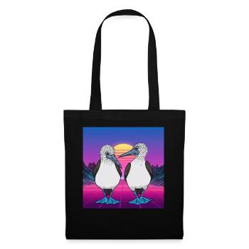 Vaporwave Seabirds Blue-footed Booby Bird - Stoffbeutel - Schwarz - Vorne