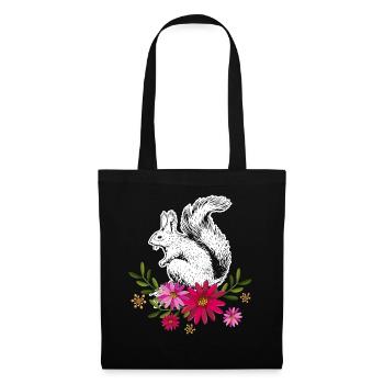 Squirrel With Flowers - Tote Bag - black - Front