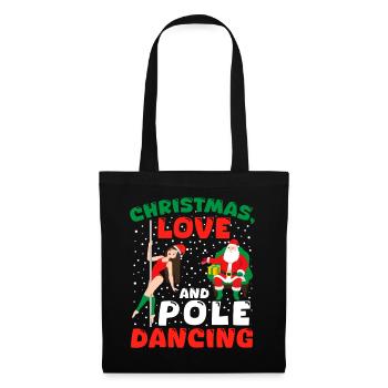 Danseuse de pole, Pole dance, Noël, Amour - Sac en tissu - noir - Devant