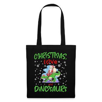 Dino Garçon Garçon Enfants Noël Amour Dinosaure - Sac en tissu - noir - Devant