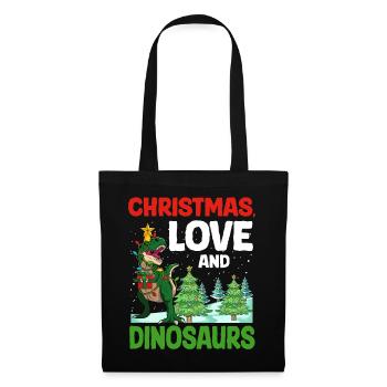 Dino Garçon Garçon Enfants Noël Amour Dinosaure - Sac en tissu - noir - Devant