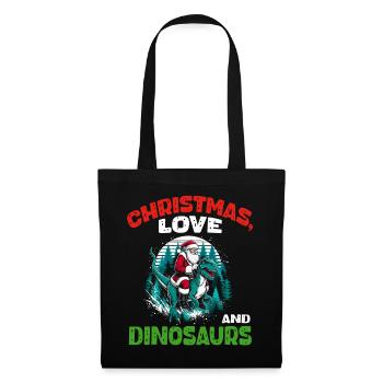Dino Garçon Garçon Enfants Noël Amour Dinosaure - Sac en tissu - noir - Devant