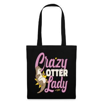 Otter Crazy Otter Lady - Stoffbeutel - Schwarz - Vorne