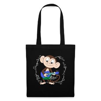 Sock Monkey Plays Ukulele Hula - Tote Bag - black - Front