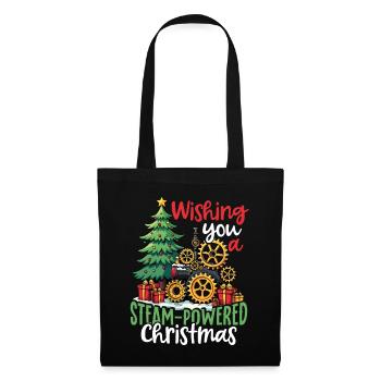 Wishing you a Steam-Powered Christmas - Tote Bag - black - Front