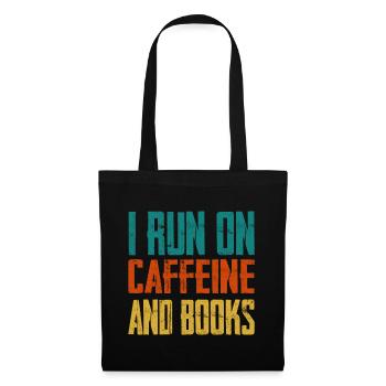 Je fonctionne avec de la caféine et des livres - Sac en tissu - noir - Devant