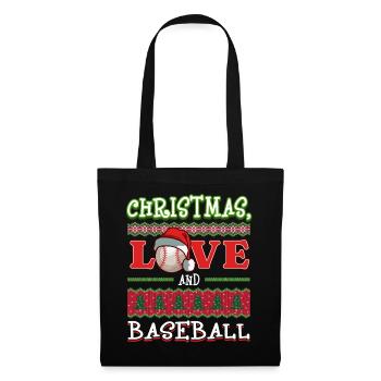 Joueur de baseball équipe club Noël amour - Sac en tissu - noir - Devant