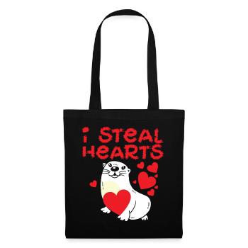 Otter Valentines Day I Steal - Tote Bag - black - Front