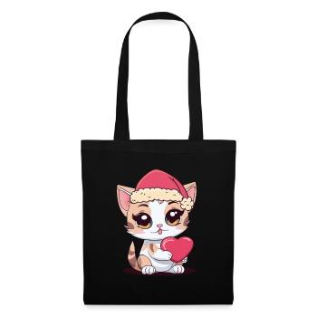 Santa Claus Santa Claus Cat Cats Kids - Tote Bag - black - Front
