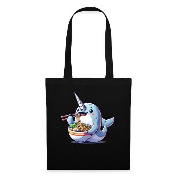 Narval, Ramen, Baleine, Créature Marine, Licorne - Sac en tissu - noir - Devant