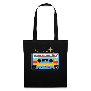 Né dans les années 90 Cassette Look rétro Fans des années 90 - Sac en tissu - noir - Devant