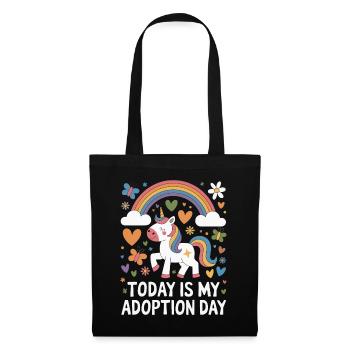 Aujourd’hui, c’est mon jour d’adoption Maman drôle d’adoption - Sac en tissu - noir - Devant