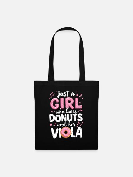 Bratsche Viola Donut Bratschist Love Doughnut - Stoffbeutel - Schwarz