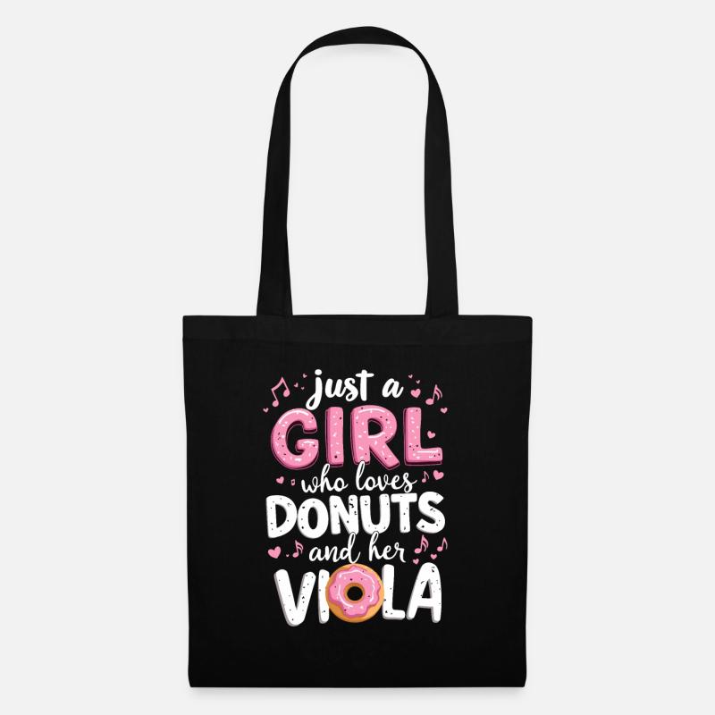 Bratsche Viola Donut Bratschist Love Doughnut - Stoffbeutel - Schwarz