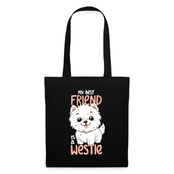 Mein bester Freund ist ein Westie - Stoffbeutel - Schwarz - Vorne