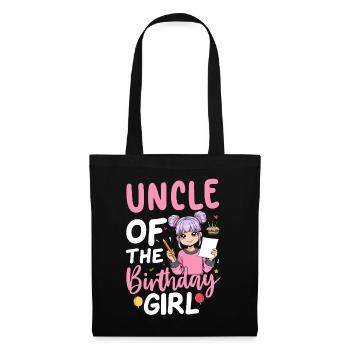 Oncle de la fille d’anniversaire - Sac en tissu - noir - Devant