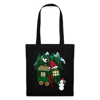 Sports d’hiver Ski Bonhomme de neige Montagne Hiver Ski de fond - Sac en tissu - noir - Devant