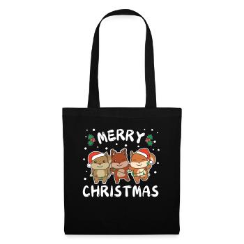 Joyeux Noël Mignon Écureuil - Sac en tissu - noir - Devant