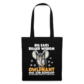 BIG EARS BIGGER WISDOM - OWL AND ELEPHANT - Tote Bag - black - Front