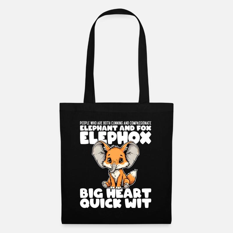 BIG HEART QUICK WIT - ELEPHANT AND FOX - ELEPHOX - Tote Bag - black