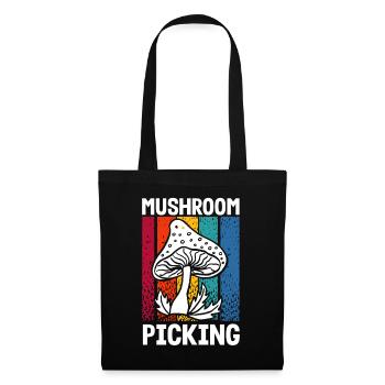 Mushroom Picker Vintage Stripe Design - Tote Bag - black - Front
