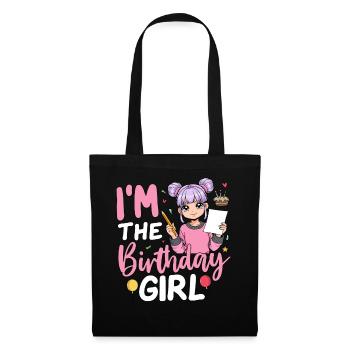 Grand-mère de la fille d’anniversaire - Sac en tissu - noir - Devant