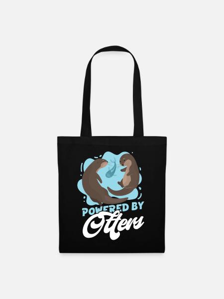 Otter Powered By Otters - Stoffbeutel - Schwarz