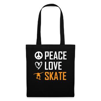 Peace Love Skate Longboard Drôle Skateboarding - Sac en tissu - noir - Devant