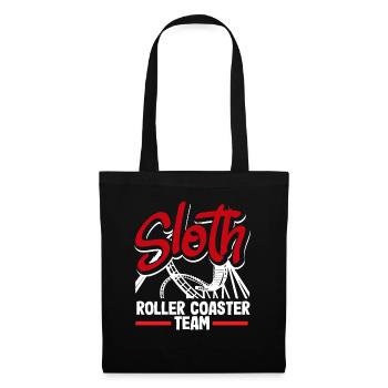 Sloth Achterbahn Team Abenteuer - Stoffbeutel - Schwarz - Vorne