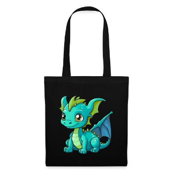 Dragon Dragon Enfant Enfants Bébé Dinos - Sac en tissu - noir - Devant