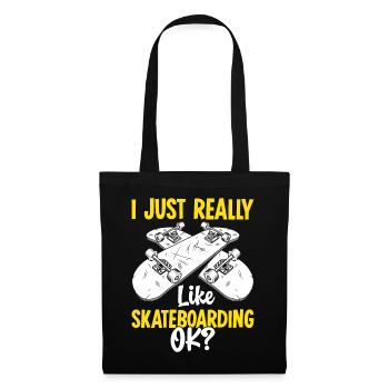 J’aime vraiment faire du skateboard, ok Funny Skating - Sac en tissu - noir - Devant