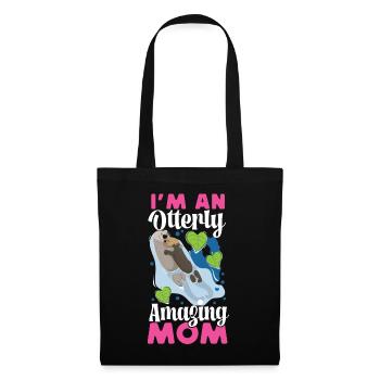 Otter Mom Pun I'm An Otterly - Stoffbeutel - Schwarz - Vorne