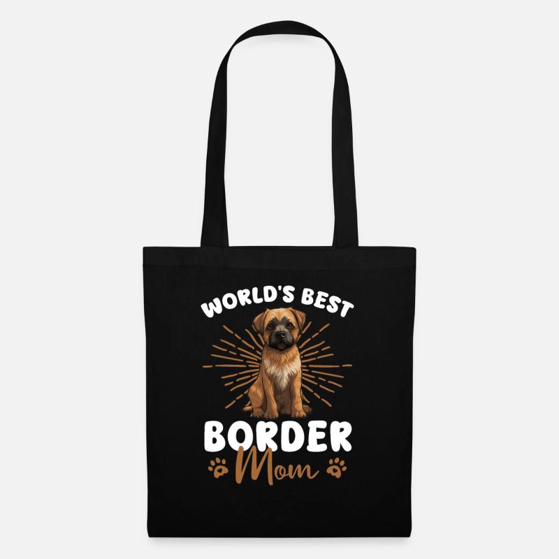 Border Terrier Groovy Border Mom - Stoffbeutel - Schwarz