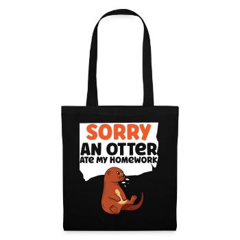 Otter Sorry An Otter Ate My - Stoffbeutel - Schwarz - Vorne