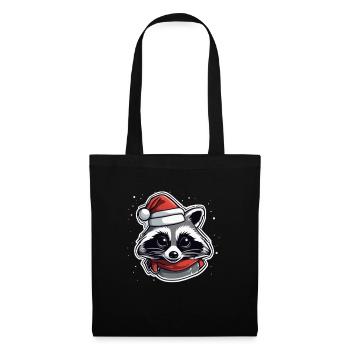 Raton laveur - Sac en tissu - noir - Devant