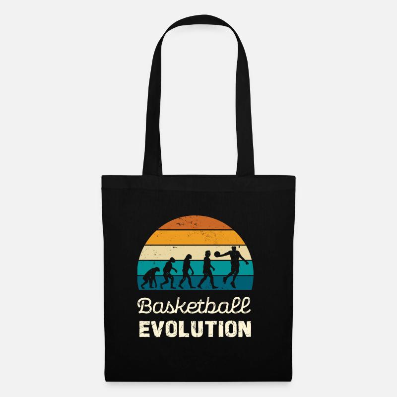 Basketball Evolution Vintage Stil - Stoffbeutel - Schwarz