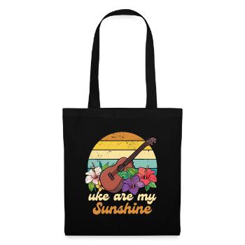 Uke Are My Sunshine Vintage Ukulele Blumen - Stoffbeutel - Schwarz - Vorne