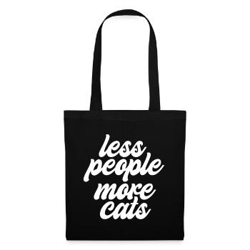 Moins de gens, plus de chats - Sac en tissu - noir - Devant