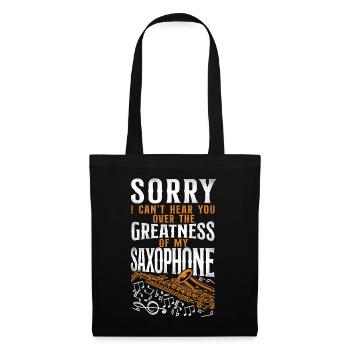 Saxophone Désolé je ne t’entends pas - Sac en tissu - noir - Devant