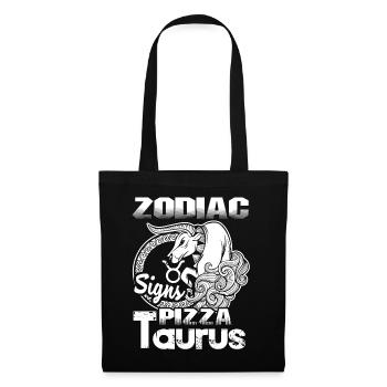 Taurus Zodiac Signs Pizza Taurus Horoscope - Tote Bag - black - Front