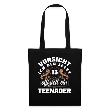 Vorsicht Ich Bin Jetzt 13. Geburtstag Teenager - Stoffbeutel - Schwarz - Vorne
