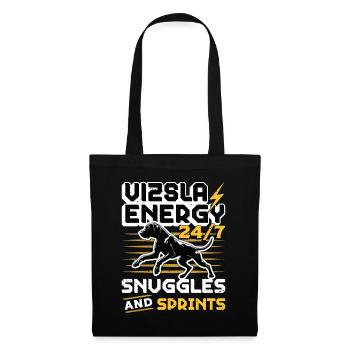 Vizsla Energy 24/7 Câlins et sprints Propriétaire de chien - Sac en tissu - noir - Devant