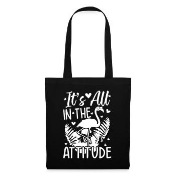 Flamingo - It's All In The Attitude - Funny - Tote Bag - black - Front