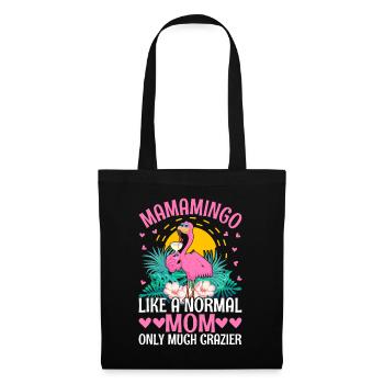 Flamingo Mama Flamingo Mom Flamingo - Stoffbeutel - Schwarz - Vorne