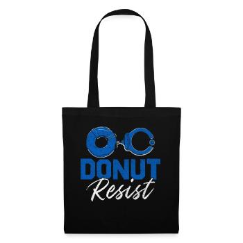 Donut Resist Funny Cop Law Enforcement Police - Tote Bag - black - Front