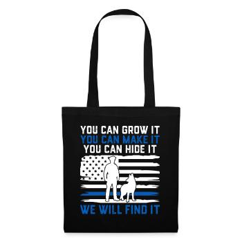 Funny Law Enforcement USA Flag Canine Police - Tote Bag - black - Front