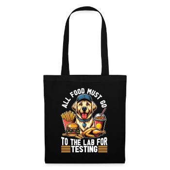 Labrador Retriever Toute la nourriture doit aller au propriétaire de l’animal - Sac en tissu - noir - Devant