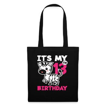 C'est mon 13ème anniversaire Zebra - Sac en tissu - noir - Devant