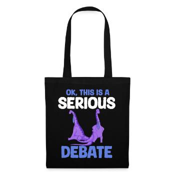 Dino Krawatte Business Meme funny Spruch Outfit - Stoffbeutel - Schwarz - Vorne